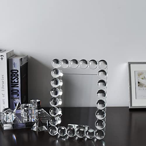 DONOUCLS 5x7 Inch Crystal Picture Frame Wedding Tabletop Display with Gift Box - Clear