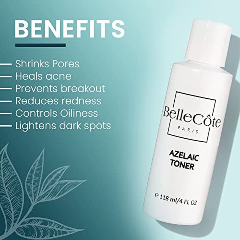 Azelaic Acid Acne Treatment Toner -10% Azelaic + 2% Salicylic Acid Serum for Face - Rosacea & Blackhead Care Best Acne Treatment for Women - Oil Control for Clear Skin - 4oz