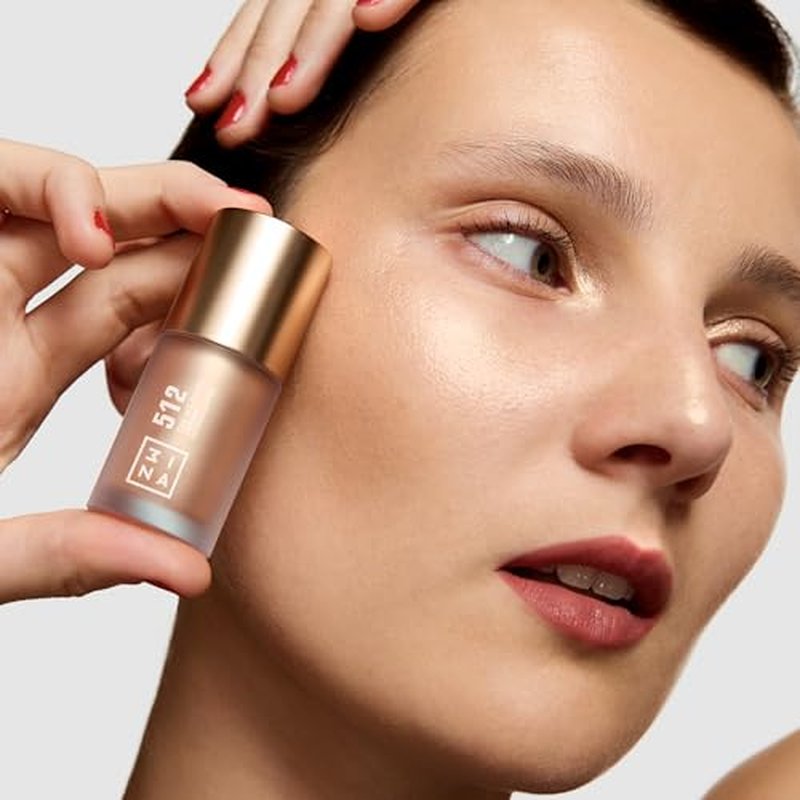 3INA MAKEUP - The No-Rules Cream Highlighter 512 - Liquid Highlighter Pearly gold for Eyes Lips & Cheeks w Sweet Almond Oil