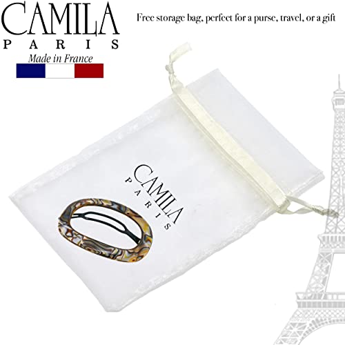 French Hair Barrette Clip Onyx 3x3 Inch Handcrafted Metal-Free Closure