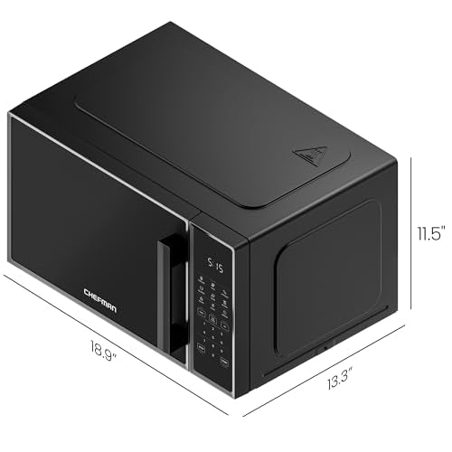 Countertop Microwave Oven 0.9 Cu. Ft., 900W, 10 Power Levels, 6 Presets, Black - Compact & Modern