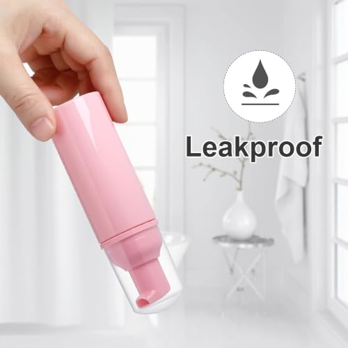 Pink 50 Pack 2 oz Foam Pump Bottles Refillable Soap Dispensers for Beauty & Travel