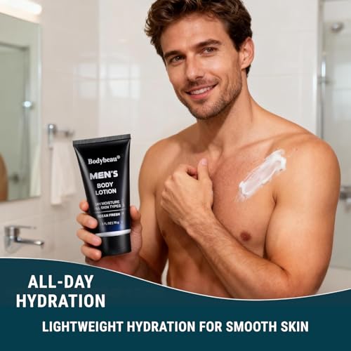 Men’s Bath & Body Gift Set with 7 Items - Shower Gel, Scrub, Lotion, Mist, Soap, Puff & Travel Bag
