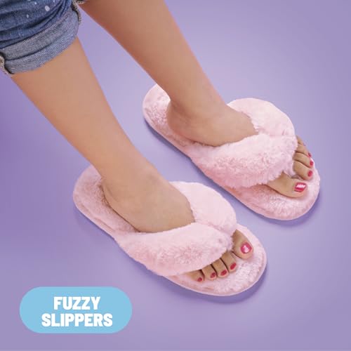 Kids Pedicure Kit with Nail Polish Fuzzy Slippers & Tools - Claire's