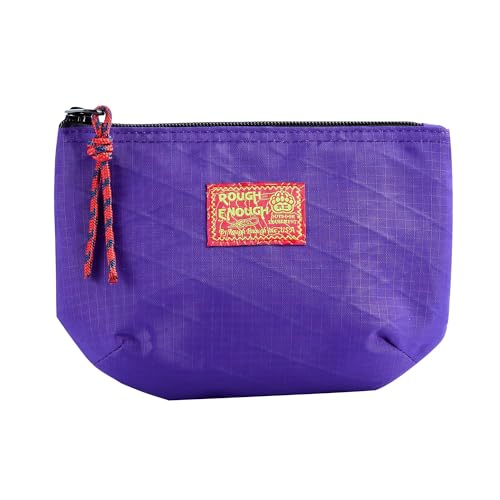 Rough Enough Small Cosmetic Bag for Travel & Daily Purse | Leak-Resistant Organization with YKK Zipper, Compact Toiletry Pouch for Women Purple