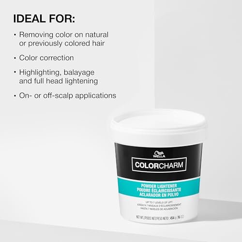 COLORCHARM Powder Hair Lightener 16oz - Up to 7 Levels of Lift, Dust-Free