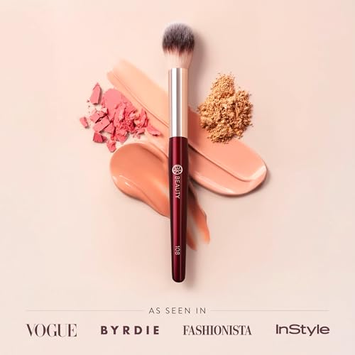 BK BEAUTY 108 PRECISION POWDER MAKEUP BRUSH ? Pro-Designed Tapered Brush for Precise Under-Eye Setting, Crease-Free Finish, and Subtle Highlighting