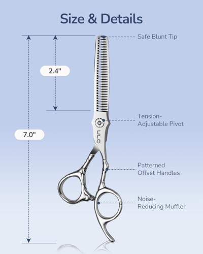 Professional Hair Thinning Scissors 6.5" - Japanese Stainless Steel Salon Shears for Styling & Home Use