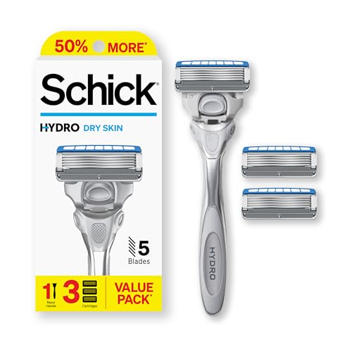 Schick Hydro Advanced Hydration Razors for Men, 1 Razor Handle with 3 Razor Blades Refills