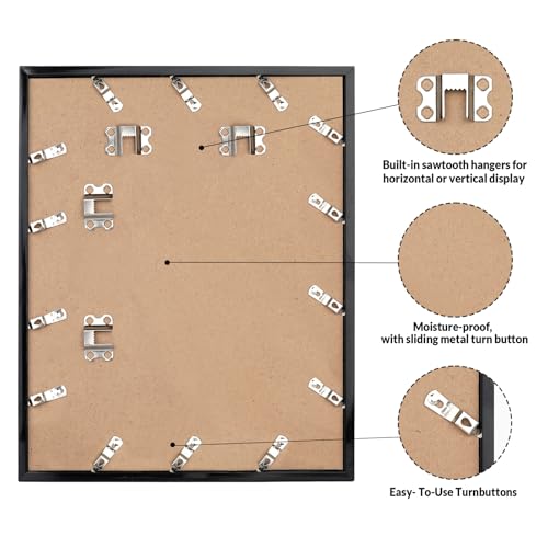 Black 24x48 Wall Picture Frame - HD Plexiglas for Vertical or Horizontal Display