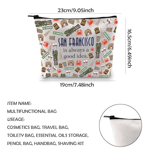 WCGXKO San Francisco Skyline Zipper Pouch Makeup Bag (San Francisco)