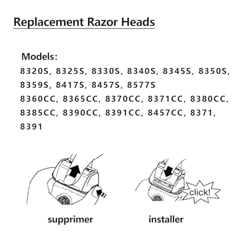 Series 8 Shaver Replacement Head Compatible with Braun Series 8 Replacement Blade, 83M for Braun S8 Replacement Head, Series 8 Wet&Dry Electric Razor Models 8340s 8350s 8370cc 2pack