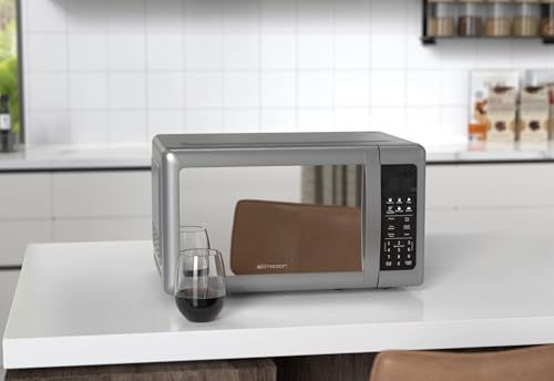 Emerson MW7601SL 0.7 Cu Ft Countertop Microwave Oven 700W Silver Mirror Finish