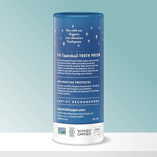 Natural Tooth Polish with Peppermint - Organic Enamel Support, 2 Pack