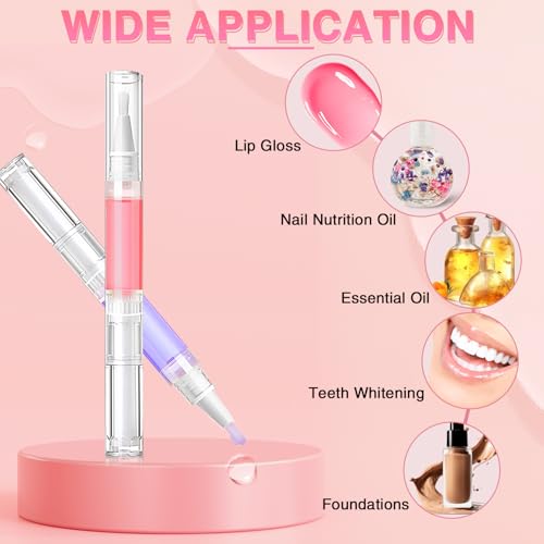 50Pcs Empty Nail Oil Pens with Labels - Portable Cuticle Oil Applicators for Nail Growth