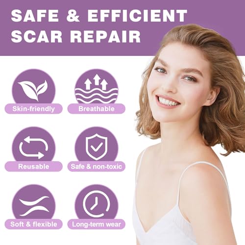 Silicone Scar Sheets 2 Rolls, Silicone Scar Tape (1.6¡± x 120¡± Roll-3M) Pro-Grade Silicone Scar Removal Strips, Reusable, Scar Tape for Wrinkles, Tummy Tuck, C-Section, Keloid, Burn, Acne Scars
