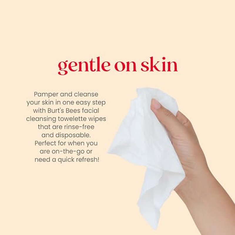 Burt's Bees, Aloe Vera Face Wipes, for Sensitive Skin, Soothing Makeup Remover & Facial Cleansing Towelettes, 30 Count (1 Pack)