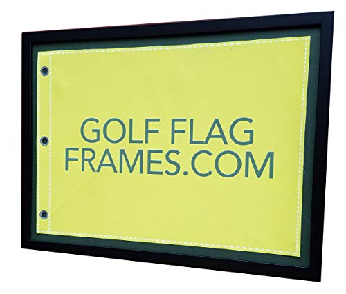 Golf Flag Display Frame 15.5x21.5 Black Wood Mount for 14x20 Flags