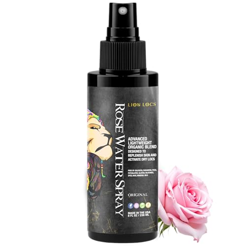 Lion Locs Organic Rosewater Moisturizing Spray 8oz for Hair & Skin - Original Pack