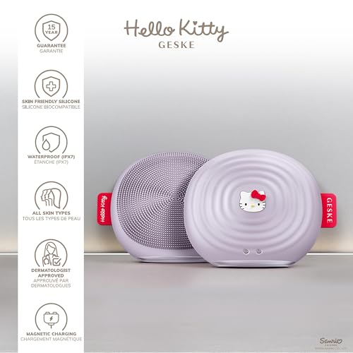 GESKE x Hello Kitty SmartAppGuided Sonic Facial Brush | 4 in 1 Electric Cleansing Brush | Daily Skincare Routine | Facial Massager