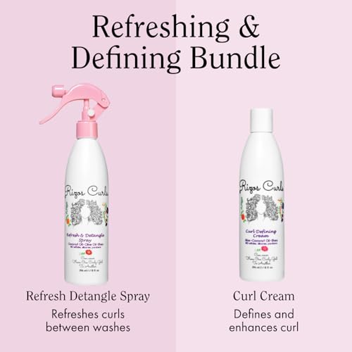 Rizos Curls Curl Defining Cream & Refresher Spray Bundle for Defined, Frizz-Free Curls