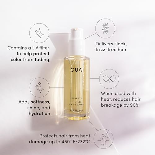 OUAI Travel-Size Hair Care Bundle - Leave-In Conditioner + Hair Oil - Hair Styling Products for Frizz Control, Heat Protection, Detangling, and Added Shine - (2 Count, 1.5 Oz/ 0.45 Oz)