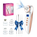 Blackhead Remover Pore Vacuum, Pore Cleaner for Face with 5 Attachments & 3 Suction Levels, USB Rechargeable Facial Blackhead Extractor Tool (Gold)