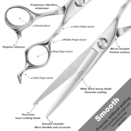 Fengliren 6.5 Inch Professional Hair Cutting Scissors - Sharp Stainless Steel Shears for Hairdressing & Salon Use