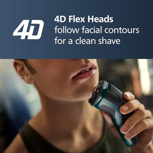 Philips Norelco Shaver 2600 Series, Wet and Dry Electric Shaver, Pop-up Trimmer, P-Cap, Travel Pouch, Dark Forest Green, Model X3052/91