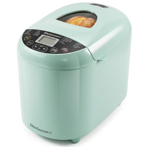 Elite Gourmet Mint Programmable Bread Maker 2 Lb, 19 Presets, 3 Sizes