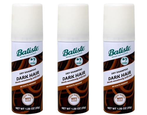 Batiste Dark Mini Dry Shampoo 3-Pack – Refreshing Hair & Root Touch-Up