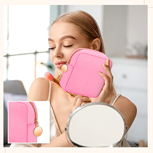 Kacctyen Fresh Color Mini Nylon Makeup Bags Set – 12 Pouches, Small Travel Cosmetic Organizer for Women
