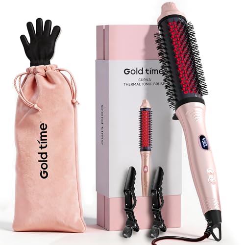 Infrared Thermal Curling Straightening Brush 1.5 Inch Hot Styling Tool Pink