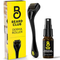 The Beard Club Derma Roller & Cleansing Spray for Face, Body and Scalp Microneedling for Men and Women With 540 Titanium Microneedles - Beard Roller for Hair & Beard