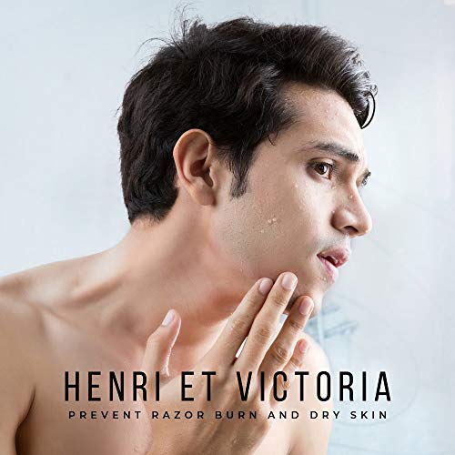 Henri et Victoria After Shave Balm for Men - Cognac & Cuban Cigar Scent, Post-Shave Relief, 3.4 oz
