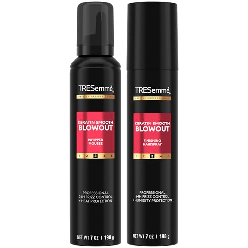 TRESemmé Keratin Smooth Blowout Styling Set - Mousse & Hairspray, Frizz Control