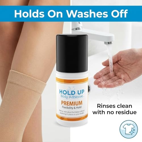 Hold Up Body Adhesive Roll-On Skin Glue 2 Pack - All-Day Strong Hold for Dancers & Athletes