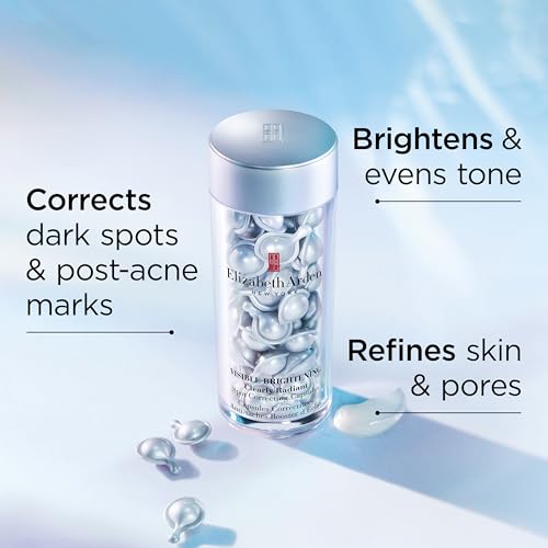 Elizabeth Arden Visible Brightening Clearly Radiant Dark Spot Corrector & Vitamin C Serum Capsules, Corrects Post-Acne Scars, Reduces Pores & Evens Skin Tone