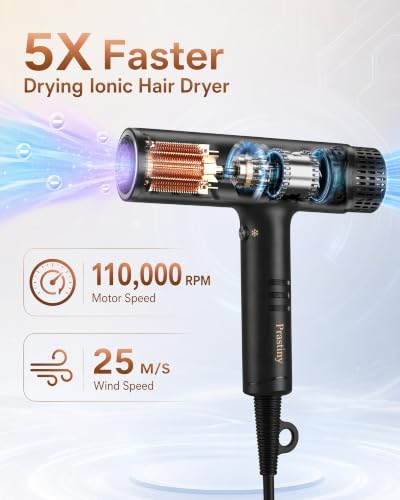 Ionic Hair Dryer with Diffuser – Fast Drying, Low Noise, Salon-Quality Styling