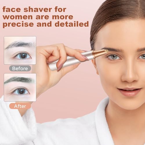 3 in 1 Women Face Shaver, Electric Eyebrow Trimmer Women Facial Hair Remover Waterproof Rechargeable Electric Shaver Razors for Face Nose Eyebrow Beard Mustache Arm Leg Armpit