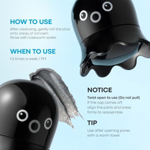 TonyMoly Tako Pore Blackhead Scrub Stick Duo - Deep Charcoal Exfoliator
