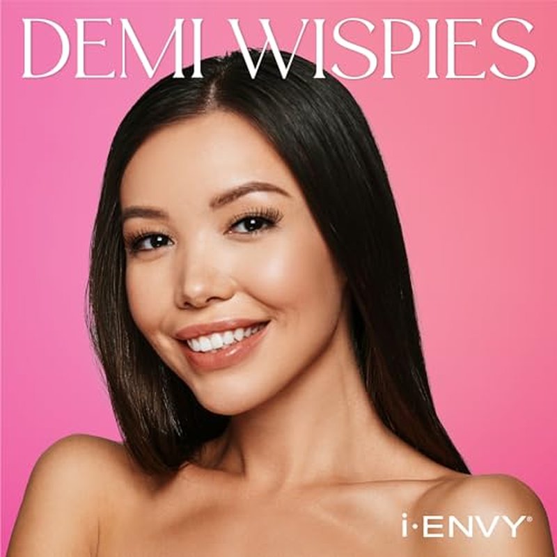 i?ENVY 5 Pairs Demi Wispies False Lashes (1 Pack), Premium Quality 100% Human Hair, Fluffy Feathered Eyelashes with Volume & Curl, Natural Look, Lightweight, Comfortable, Reusable for Everyday Wear