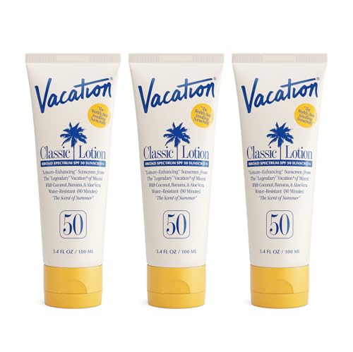 Vacation Classic SPF 50 Sunscreen Lotion Pack of 3 - Water-Resistant, Broad Spectrum, Cruelty-Free