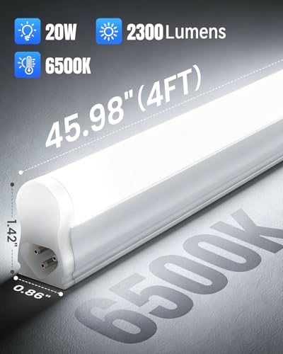 SUNLINKCO 8 Pack 6500K 4FT LED Shop Lights 20W 2300lm Garage & Workshop Lighting