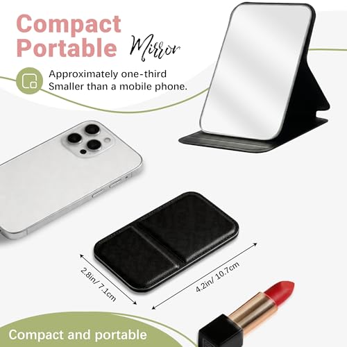 PJPSAA All Black 18 Pack Compact Folding Pocket Mirrors for Travel & Gift