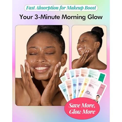 DERMAL 24 Combo Pack Made in Korea Facial Mask ? 20+ Years of K-Beauty Experience, Premium Quality Korean Sheet Masks for Daily Skincare Routine