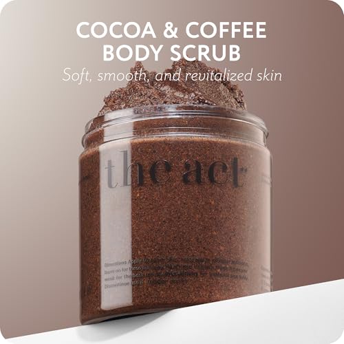 Coffee & Cocoa Body Scrub - Salt Exfoliant with Vitamin E, 10.58 Oz - Variation of Cocoa & Coffee