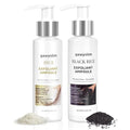 Peel Shot Glow Rice Ampoule Duo, Black and White Rice Peeling, Soft Rice Exfoliating Face & Body Scrub, Gentle Peel & Deep Hydration, Rice Exfoliant Serum (Black and White Rice, 7.04 FL.OZ)