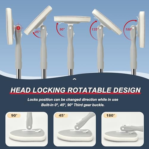 Tile & Tub Floor Cleaner Scrubber Set with Long Handle and 5 Attachments
