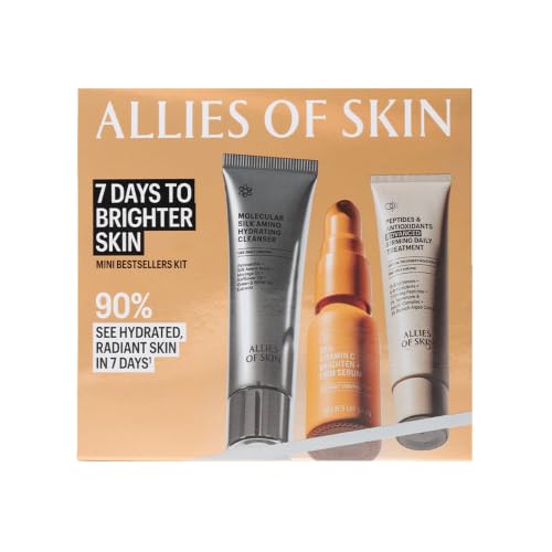 Allies of Skin 7 Days Brightening Skin Care Kit with Vitamin C & Peptides